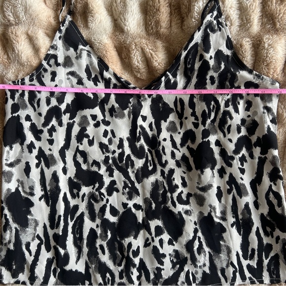 Free Press V neck thin strap tank top in black leopard animal print - Picture 4 of 7